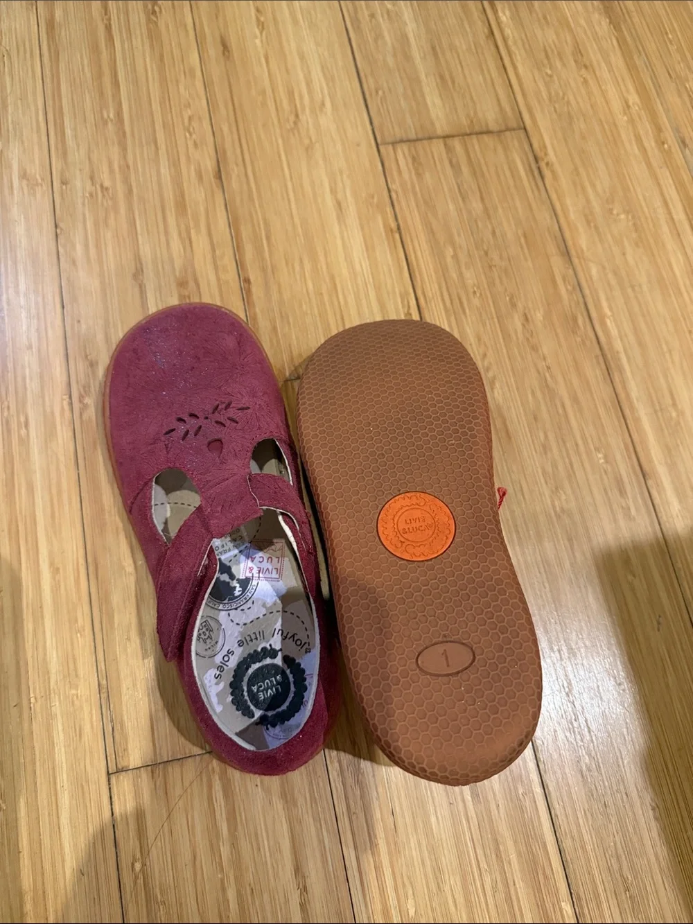 Livie & Luca Burgundy Suede T-Strap Mary Janes